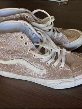 Vans Glitter High-Top Sneakers - Rose Gold Sparkle